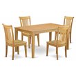 Pemberly Row 5-piece Traditional Wood Dining Set in Oak