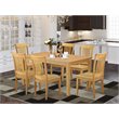 Pemberly Row 7-piece Wood Dining Table and Chairs in Oak