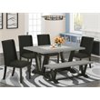 Pemberly Row 6-piece Wood Dining Set in Cement/Black