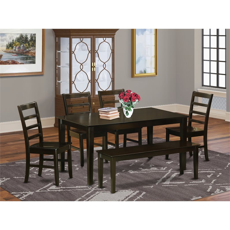 Pemberly Row 6-piece Wood Dining Set in Cappuccino