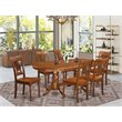 Pemberly Row 7-piece Wood Dining Table Set in Saddle Brown