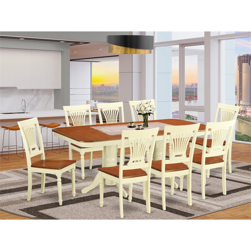 Pemberly Row 9-piece Wood Dining Table and Chair Set in Cherry