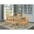 Pemberly Row 6-piece Traditional Wood Dining Set in Oak