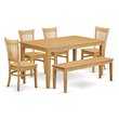 Pemberly Row 6-piece Traditional Wood Dining Set in Oak