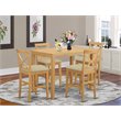 Pemberly Row 5-piece Wood Dining Table and Chairs in Oak