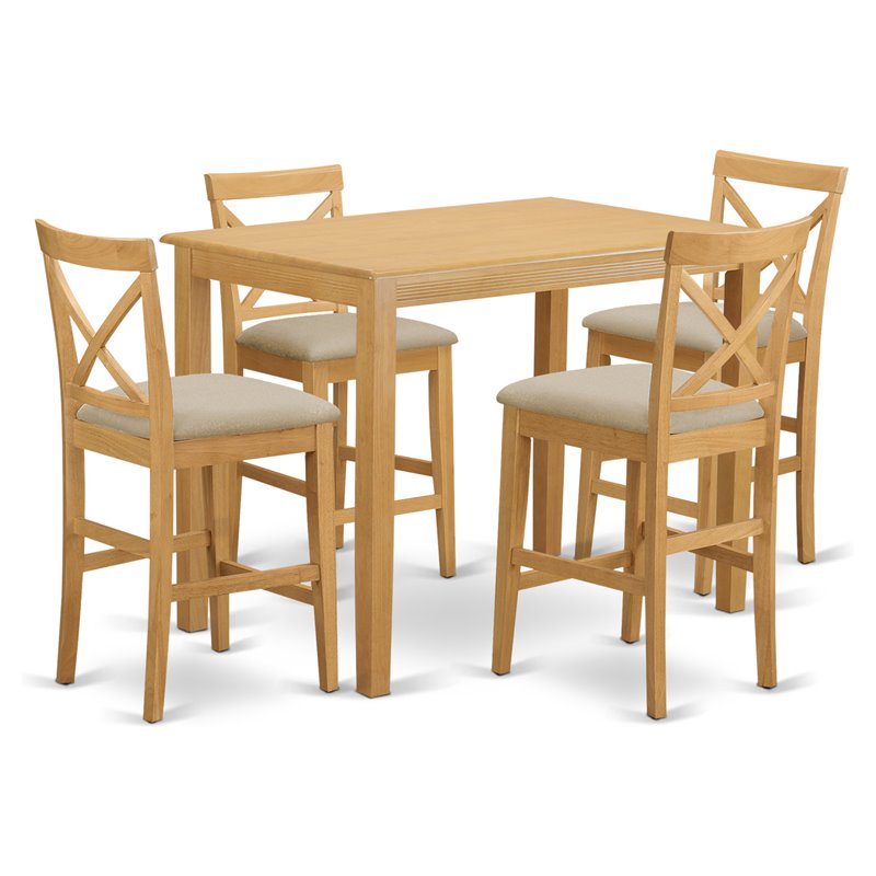 Pemberly Row 5-piece Wood Dining Table and Chairs in Oak