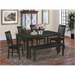 Pemberly Row 6-piece Traditional Wood Dining Set in Black