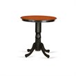 Pemberly Row 3-piece Wood Dining Table Set w/ Stools in Black/Cherry