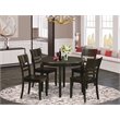 Pemberly Row 5-piece Wood Dining Table and Chair Set in Cappuccino