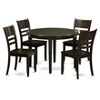 Pemberly Row 5-piece Wood Dining Table and Chair Set in Cappuccino