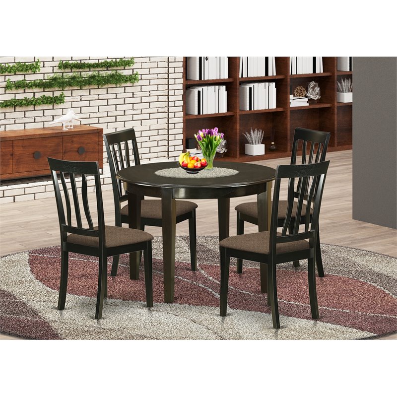 Pemberly Row 5-piece Traditional Wood Dining Set in Cappuccino