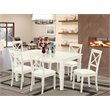 Pemberly Row 7-piece Wood Dining Set with Leather Chairs in White