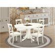 Pemberly Row 5-piece Dining Set with Faux Leather Chairs in White