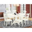 Pemberly Row 7-piece Wood Dining Table and Chair Set in Linen White