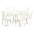 Pemberly Row 7-piece Wood Dining Table and Chair Set in Linen White