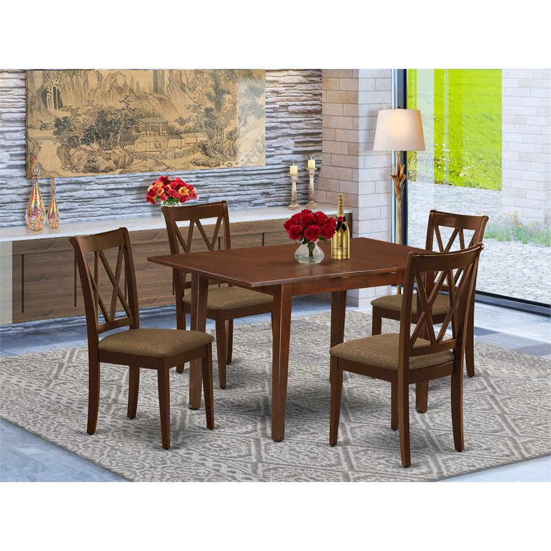 Pemberly Row 5-piece Traditional Wood Dining Set in Mahogany