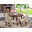 Pemberly Row 5-piece Wood Dining Set in Mahogany/Doeskin