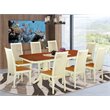 Pemberly Row 9-piece Wood Dinette Set in Buttermilk/Cherry