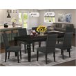 Pemberly Row 7-piece Traditional Wood Kitchen Set in Black