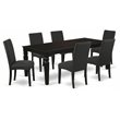 Pemberly Row 7-piece Traditional Wood Kitchen Set in Black
