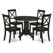 Pemberly Row 5-piece Wood Dining Table Set in Black