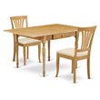 Pemberly Row 3-piece Wood Dining Set with Slat Back in Oak