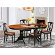Pemberly Row 5-piece Dining Set with Leather Seat in Black