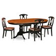 Pemberly Row 5-piece Dining Set with Leather Seat in Black