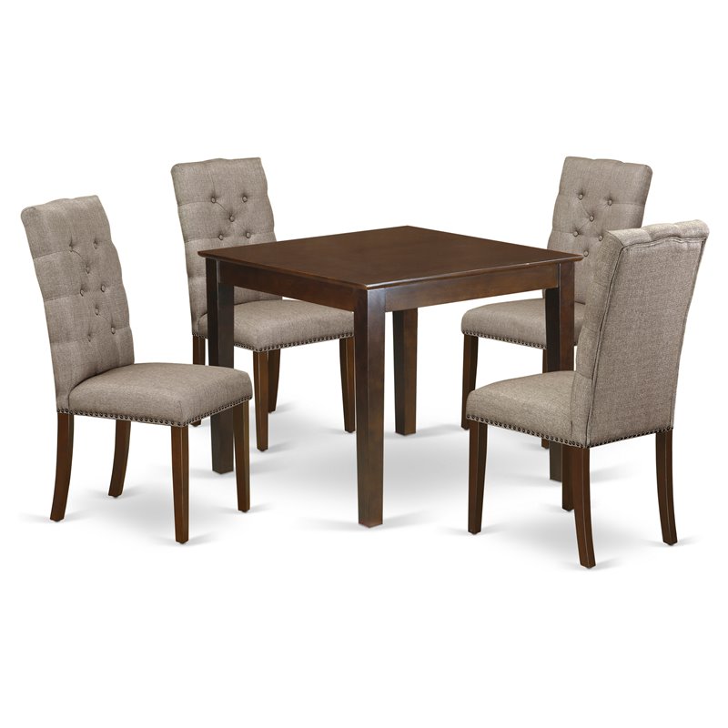Pemberly Row 5-piece Wood Dining Set in Mahogany