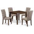 Pemberly Row 5-piece Wood Dining Set in Mahogany