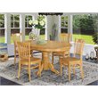 Pemberly Row 5-piece Wood Dining Table and Chair Set in Oak