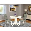 Pemberly Row 3-piece Wood Dining Set in Linen White/Smoke