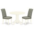 Pemberly Row 3-piece Wood Dining Set in Linen White/Smoke