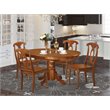 Pemberly Row 5-piece Wood Table and Dining Chair Set in Saddle Brown