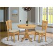 Pemberly Row Antique 3-piece Traditional Wood Dining Table Set in Oak