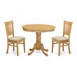 Pemberly Row Antique 3-piece Traditional Wood Dining Table Set in Oak