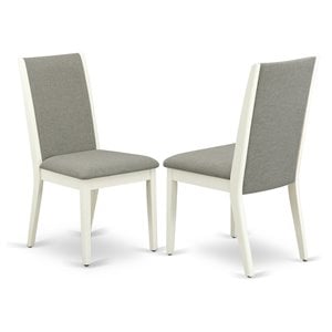 Pemberley Row Rubberwood Gray/White Dining Chairs High Back Upholstered 39&quot Unassembled Set of 2