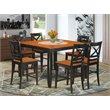 Pemberly Row 7-piece Wood Dining Room Set in Black/Cherry