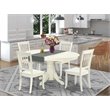 Pemberly Row 5-piece Dining Set w/ Vertical Slatted Chairs in White
