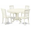 Pemberly Row 5-piece Dining Set w/ Vertical Slatted Chairs in White