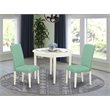 Pemberly Row 3-piece Wood Dining Set in Linen White/Pond