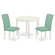 Pemberly Row 3-piece Wood Dining Set in Linen White/Pond