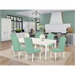 Pemberly Row 7-piece Wood Dining Set in Linen White/Pond