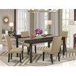 Pemberly Row 5-piece Wood Dining Set in Cappuccino/Brown