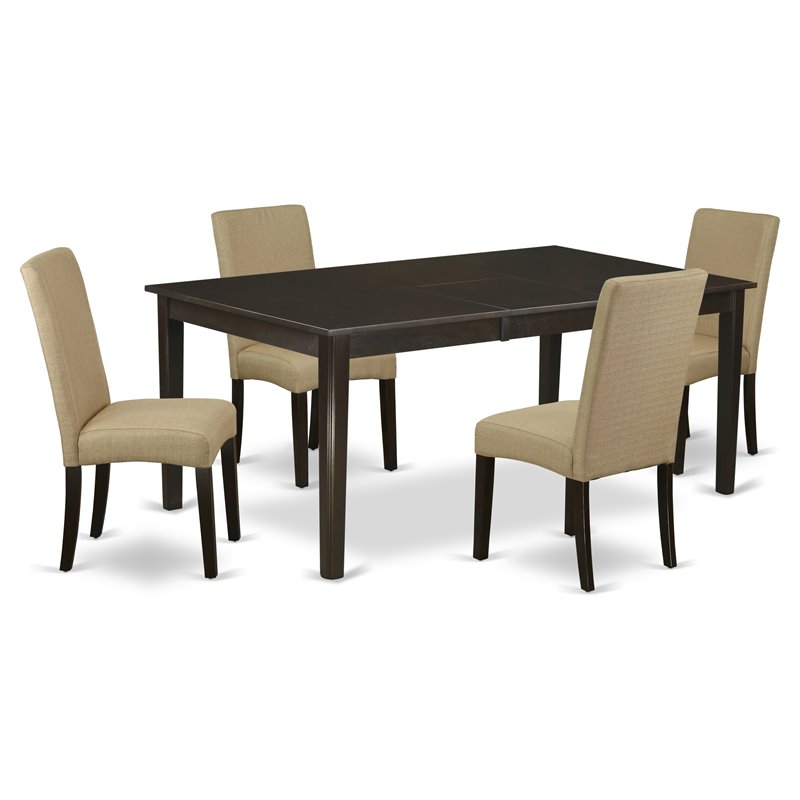 Pemberly Row 5-piece Wood Dining Set in Cappuccino/Brown