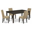 Pemberly Row 5-piece Wood Dining Set in Cappuccino/Brown
