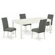 Pemberly Row 5-piece Wood Dining Set in Linen White/Gray
