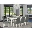 Pemberly Row 9-piece Wood Dining Set in Linen White/Gray