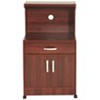 Pemberly Row Modern Kitchen Wooden Microwave Cart in Mahogany