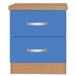 Pemberly Row Contemporary Faux Wood 2 Drawer Nightstand in Blue